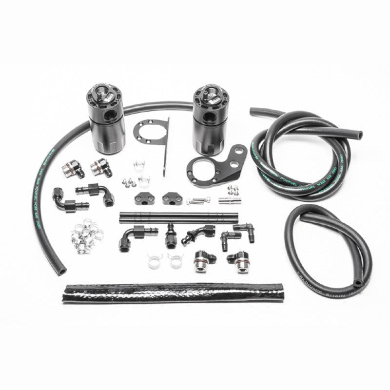 Radium Engineering dual black anodized Fluid Lock catch cans with mounting brackets for 2017-2025 Honda Civic Type R