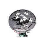 Billet aluminum Radium Engineering fuel pump hanger assembly for Nissan S13 and R32 Skyline chassis.