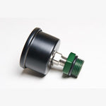 Radium Engineering 0-100 PSI fuel pressure gauge with black face and stainless steel -8AN adapter fitting