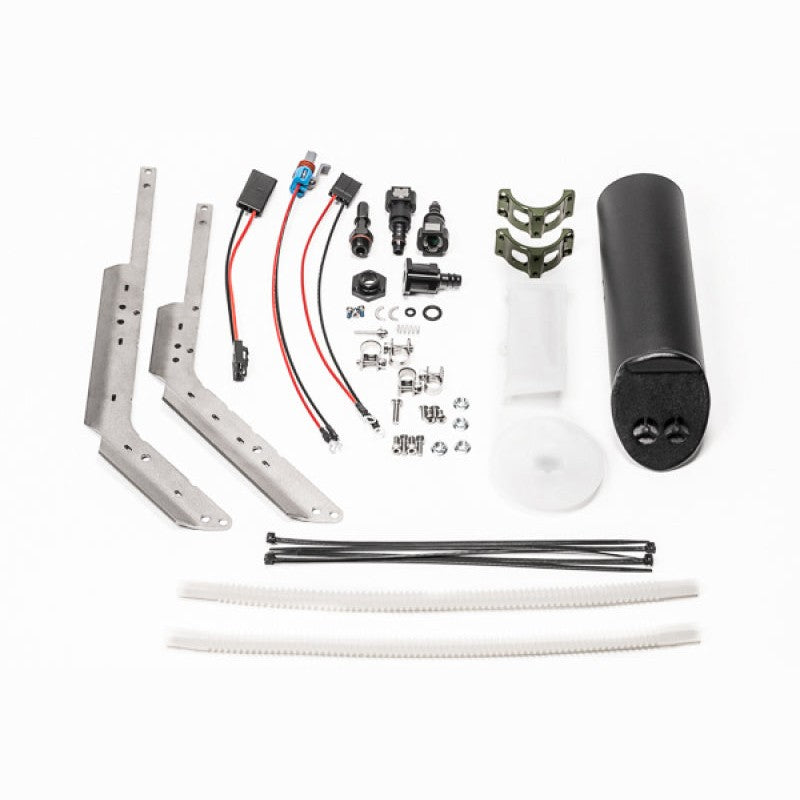 Radium Engineering Mid Dual Pump Add-On Kit including submersible hose and hardware for 2003-2019 Chevrolet Corvette.