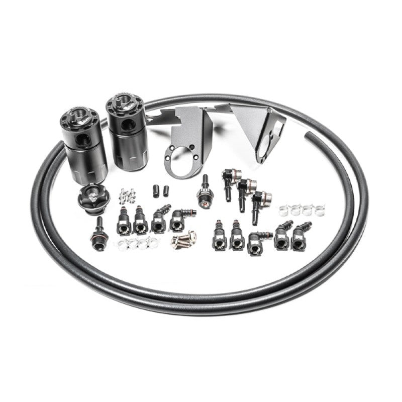 Radium Engineering dual catch can system with Fluid Lock technology and mounting hardware for 2005-2013 Corvette.
