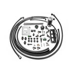 Radium Engineering fuel plumbing kit including PTFE hoses, microglass filter, and fuel pressure regulator for Cadillac CTS-V.