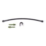 Radium Engineering fuel return conversion kit including rubber hose and fittings for Mitsubishi Evolution X fuel hanger.