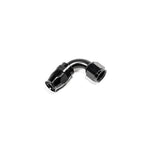 Black anodized Radium Engineering 14-1633 10AN 90-degree PTFE hose end fitting