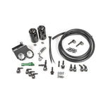 Radium Engineering black anodized dual catch can kit with Fluid Lock and mounting brackets for 2015-2019 Corvette C7.