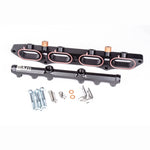 Radium Engineering port injection adapter plate and fuel rail for Honda K20C1 engine.