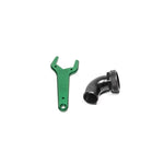 Radium Engineering black anodized 24AN 75-degree hose end with its included aluminum assembly wrench