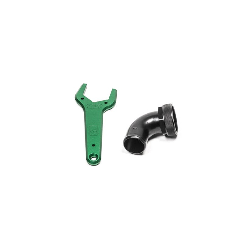 Radium Engineering black anodized 24AN 75-degree hose end with its included aluminum assembly wrench