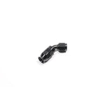 Black anodized Radium Engineering 14-0632 -6AN 45-degree wrench-together PTFE hose end.