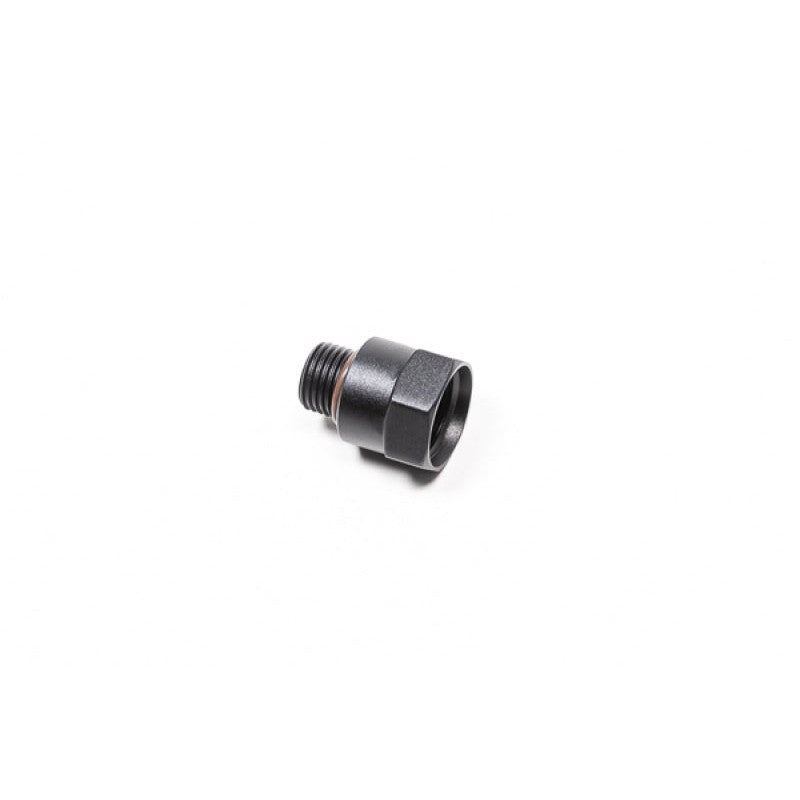Radium Engineering 14-0600 anodized aluminum adapter fitting featuring 6AN ORB male to 8AN ORB female threads.