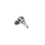 Radium Engineering 6AN ORB swivel banjo fitting featuring 8.5mm hose barb and 6AN male bulkhead in stainless steel.