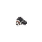 Radium Engineering 20-1000-0608 machined swivel banjo adapter, 6AN ORB inlet to 8AN male flare outlet.