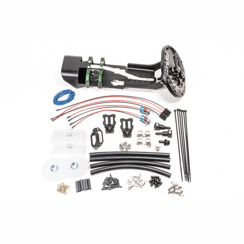 Anodized machined aluminum Radium Engineering fuel pump hanger for 1989-2005 Mazda MX-5 Miata.