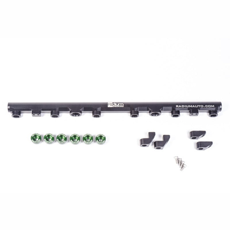 Radium Engineering machined top feed fuel rail kit for 1993-1998 Toyota Supra 2JZ-GTE engines.