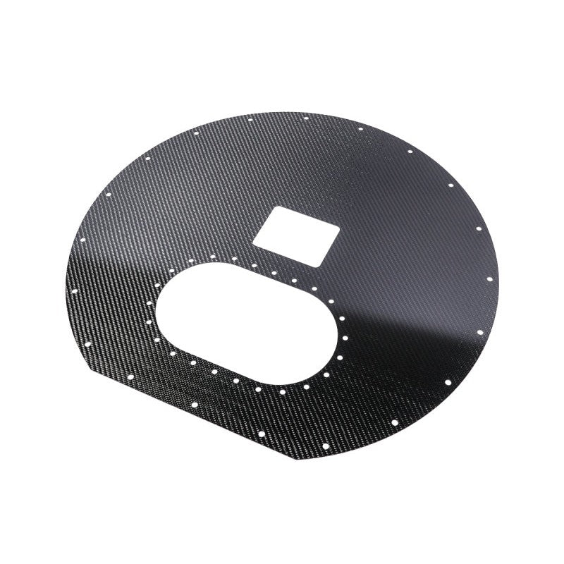 Radium Engineering 2x2 3k twill dry carbon fiber lid for spare tire fuel cell.