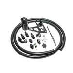 Radium Engineering Fluid Lock oil catch can kit with mounting bracket and hardware for BMW E46 3-Series.