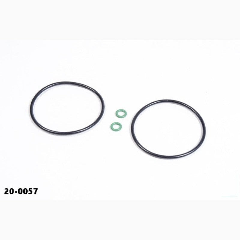 Radium Engineering O-ring service kit for 8oz catch cans featuring replacement black rubber seals.