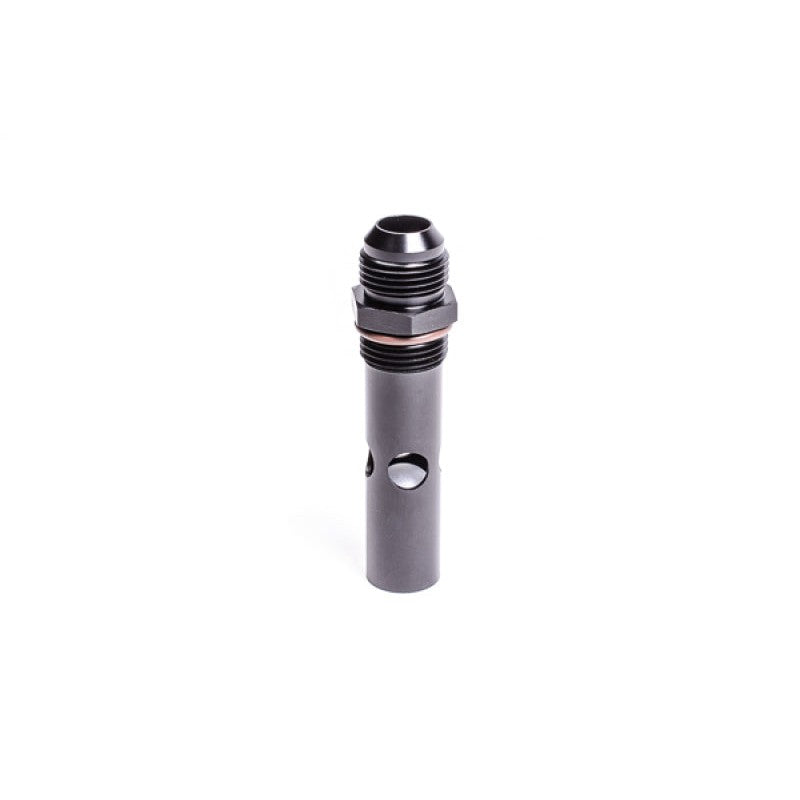 Radium Engineering machined aluminum DSV 12AN ORB to 12AN male internal discriminator safety valve.