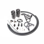 Radium Engineering dual black anodized aluminum catch can kit with brackets and hoses for 2016-2018 Ford Focus RS.