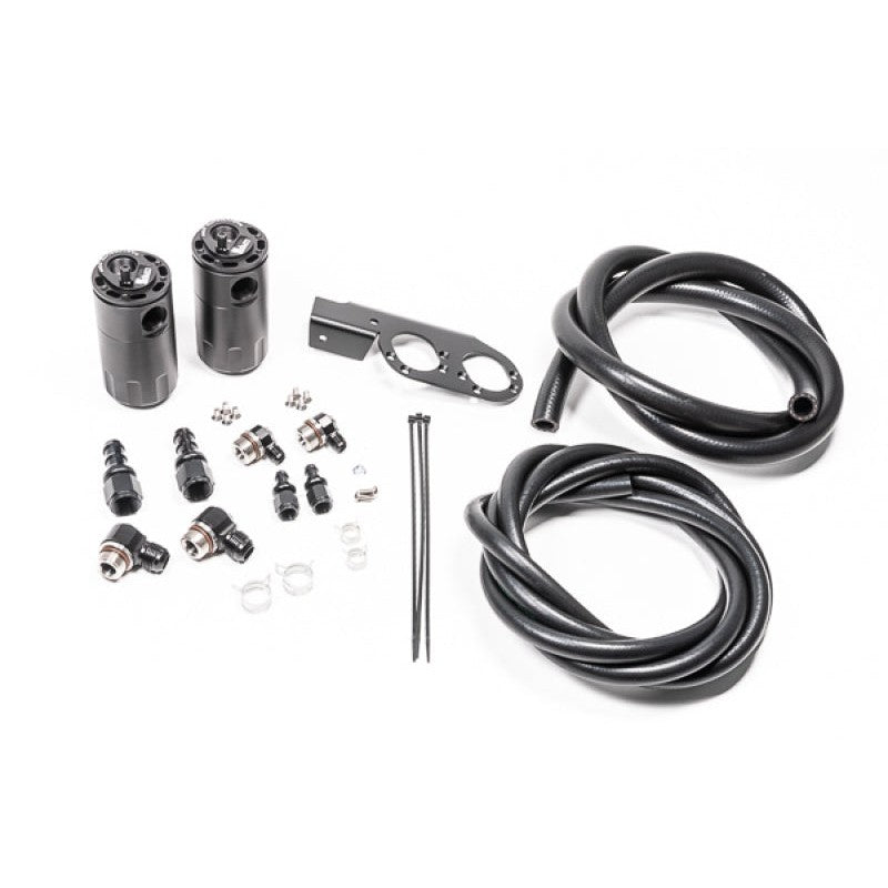 Radium Engineering Dual Fluid Lock oil catch can kit with mounting brackets for Nissan 350Z and Infiniti G35