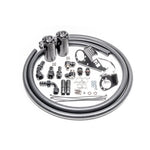 Radium Engineering dual black anodized Fluid Lock catch cans with mounting brackets for 2022-2024 Subaru WRX
