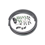 Radium Engineering fuel hanger plumbing kit with 10 micron stainless mesh filter and AN fittings for Nissan S13 and R32.