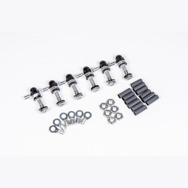 Pack of six Radium Engineering electrical bulkhead studs with insulating washers and mounting nuts