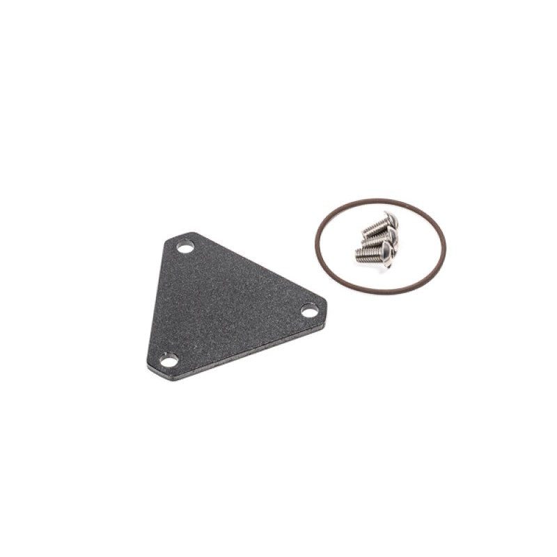 Radium Engineering FCST-X fuel cell surge tank fill neck block-off plate and mounting hardware.