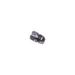 Radium Engineering 14-0530 black anodized aluminum 6AN female swivel to 8AN male flare adapter fitting.