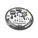 Radium Engineering fuel hanger plumbing kit with stainless steel filter, adjustable regulator, and black PTFE fuel lines