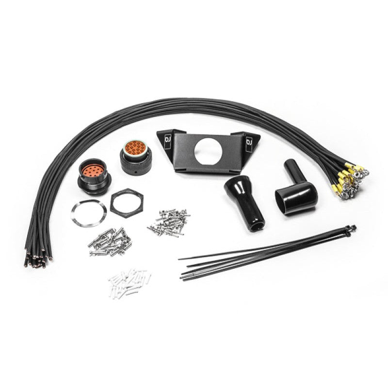Radium Engineering electrical subharness kit featuring specialized wiring and connectors for FCST fuel cell surge tanks.