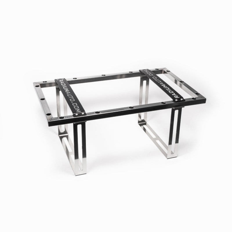 Polished stainless steel weld-in mounting cage for 14 gallon Radium RA-series fuel cells