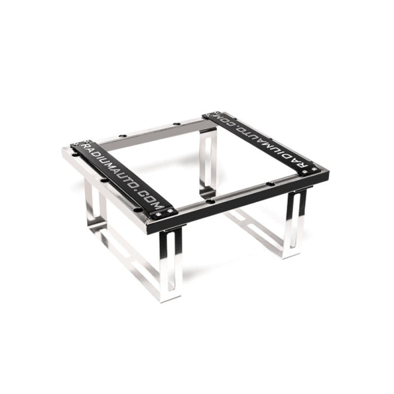 Polished stainless steel weld-in mounting cage for Radium Engineering 6 gallon RA-series fuel cells