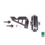 Radium Engineering fuel filter kit for 2016-2017 Ford Focus RS with anodized housing, bracket, and fittings