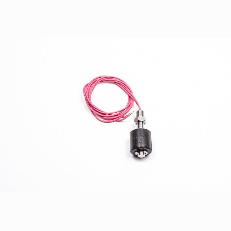 Radium Engineering stainless steel fuel level switch with 1/8 NPT male threads and fuel-resistant float.