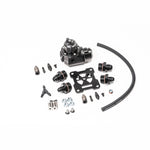 Black anodized Radium Engineering FPRD-RA fuel pressure regulator with integrated fuel pulse damper.