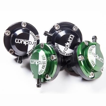 Radium Engineering fuel pulse damper 14-0128 with 3/8 inch NPT male threads and pre-applied thread paste.