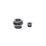 Radium Engineering GM LS engine oil fill cap with a removable center plug for breather port conversion.