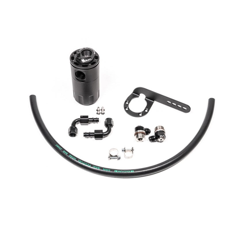 Radium Engineering Fluid Lock PCV catch can kit with black anodized canister and hoses for 2017-2020 Honda Civic Type R.