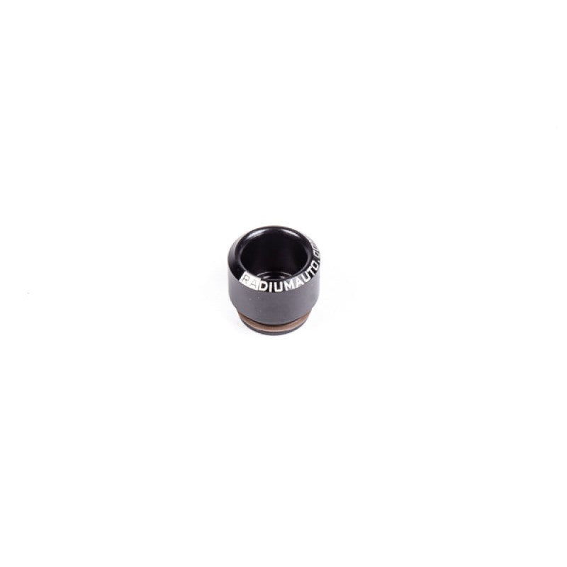 Single Radium Engineering CNC machined aluminum injector seat for Mazda 13B and 20B rotary engines.