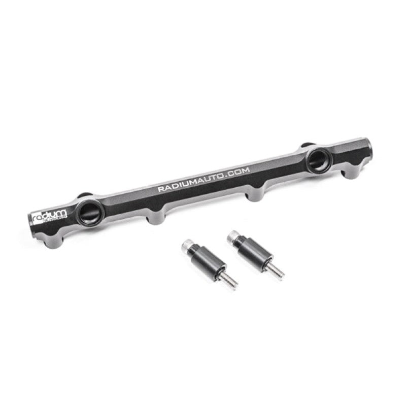 Black Radium Engineering CNC machined fuel rail with four 8AN ORB ports for Mazda MZR and Ford Duratec engines.