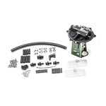 Radium Engineering CNC-machined aluminum fuel pump hanger for Mitsubishi Evolution 7, 8, and 9.