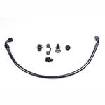 Radium Engineering fuel rail plumbing kit showing hoses and adapter fittings for 2008-2015 Mitsubishi Evolution X.