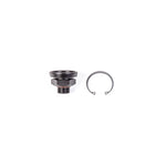 Machined aluminum Radium Engineering Nissan VQ FPD adapter with 27mm bore and 8AN ORB outlet.