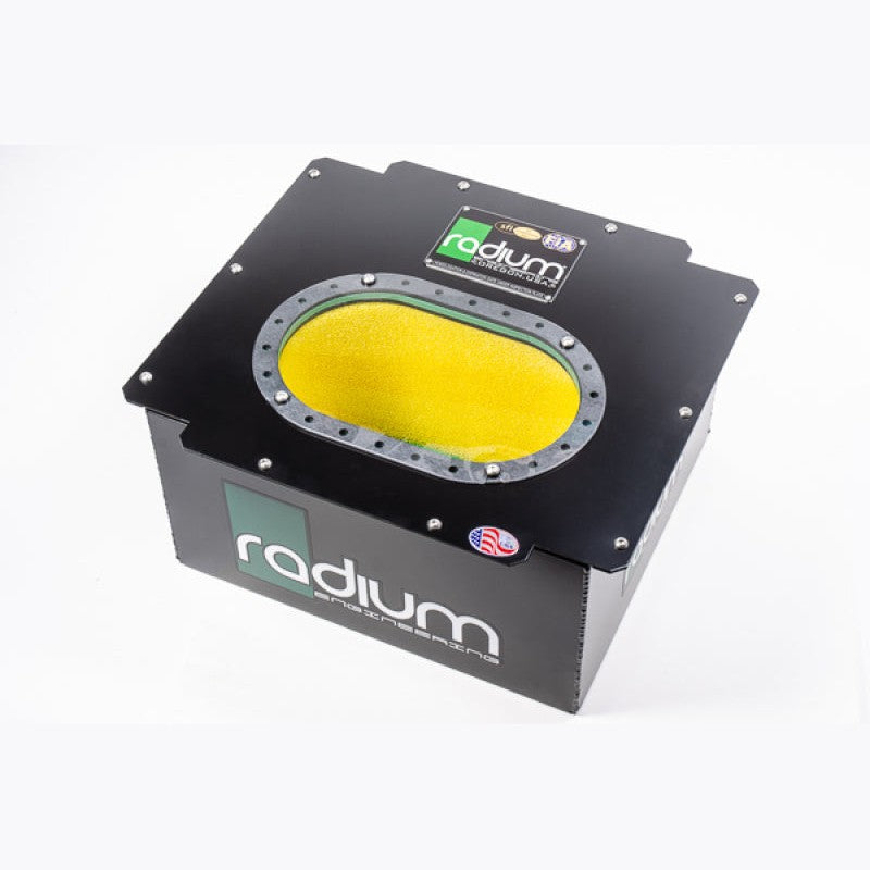 Radium Engineering R06A 6 Gallon racing fuel cell with FIA/SFI certified bladder and internal safety foam.