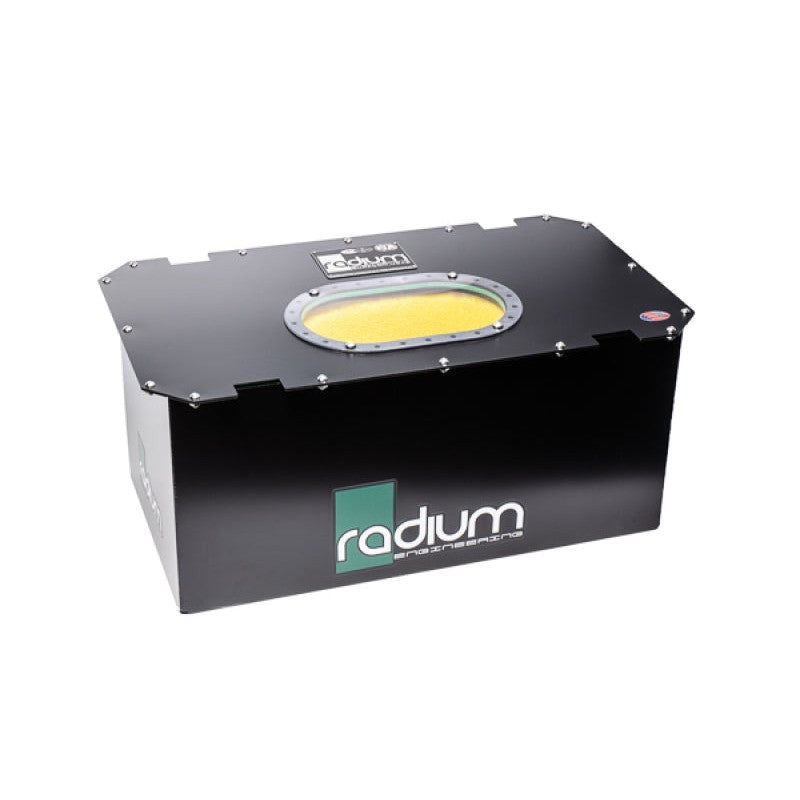 Radium Engineering R14A 14-gallon fuel cell featuring a safety bladder and internal anti-slosh foam.