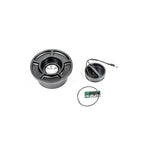 Radium Engineering SVF capless fuel filler assembly featuring a spring-loaded swing valve door and tethered dust cap.