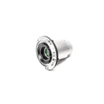 Radium Engineering vented female dry break fuel filler with a 2.25-inch rear hose barb for remote mounting.