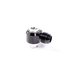 Radium Engineering 20-0808 stainless and aluminum 10AN press-in banjo fitting for Nissan SR20DET and RB25DET valve covers.