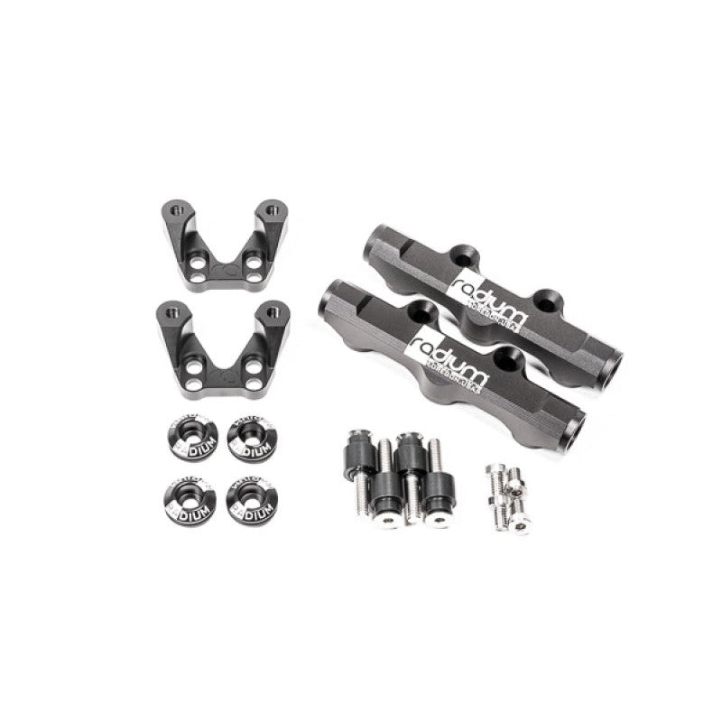 Radium Engineering top-feed fuel rail conversion kit for Subaru EJ Version 1-6 engines.